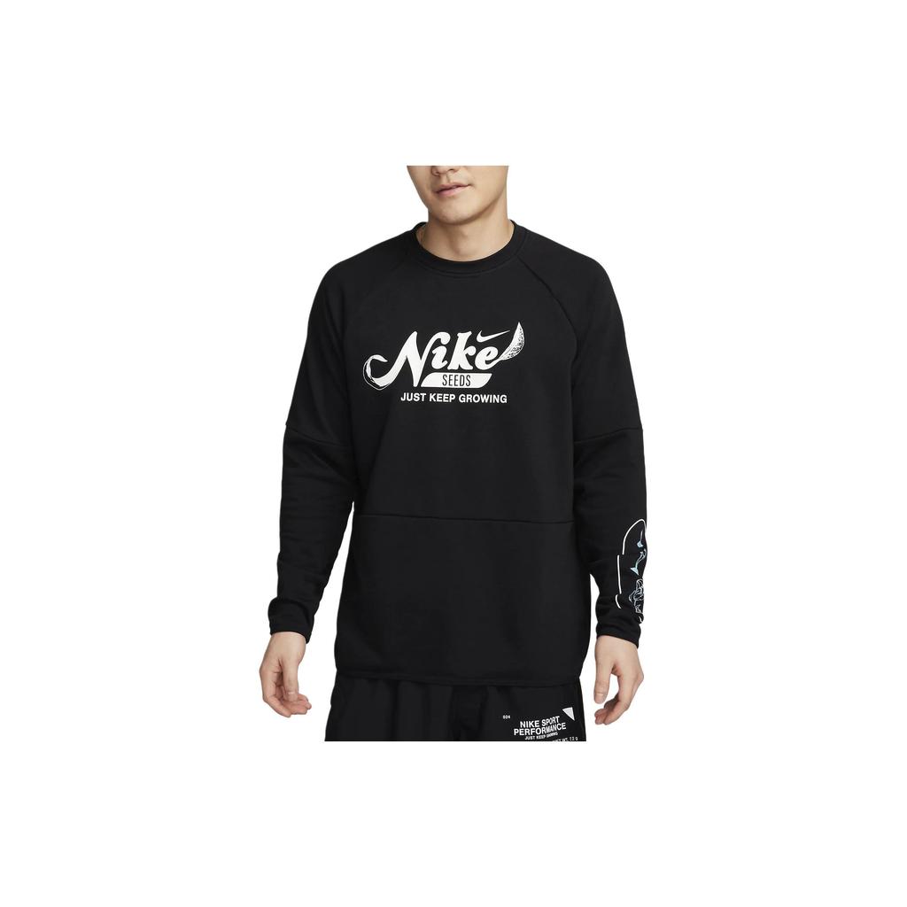 Nike Толстовка с круглым вырезом и надписью Letter, повседневный свитер с длинным рукавом, американская толстовка, мужская толстовка, черная FN3290-010