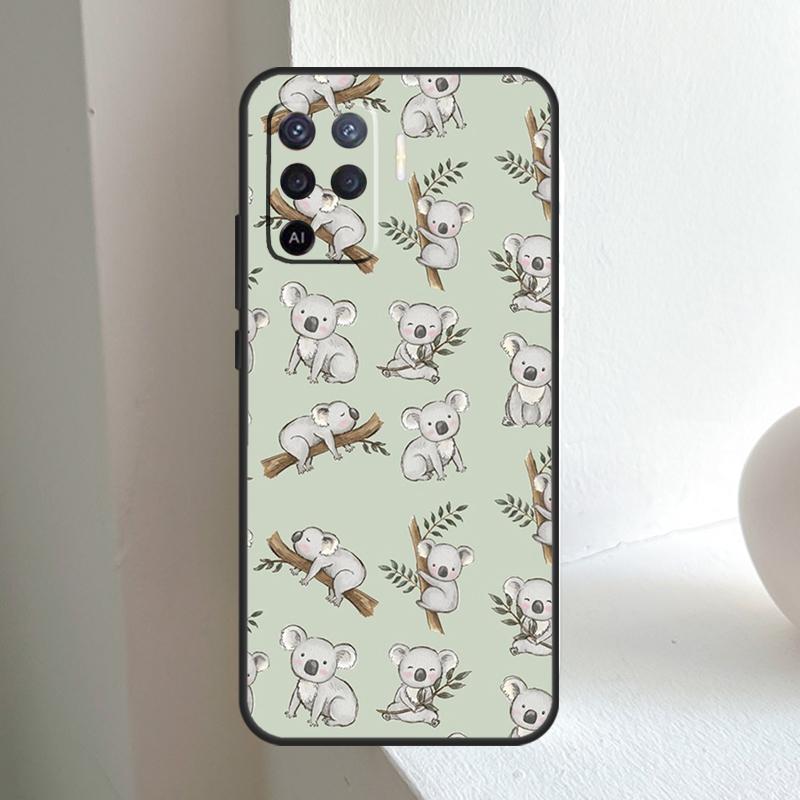 Cartoon Painting Animal Koala Phone Case For Oppo A80 A78 A98 A40 A60 A18 A38 A58 A15 A17 A77 A74 A94 A54 A57S A16 A76 A96