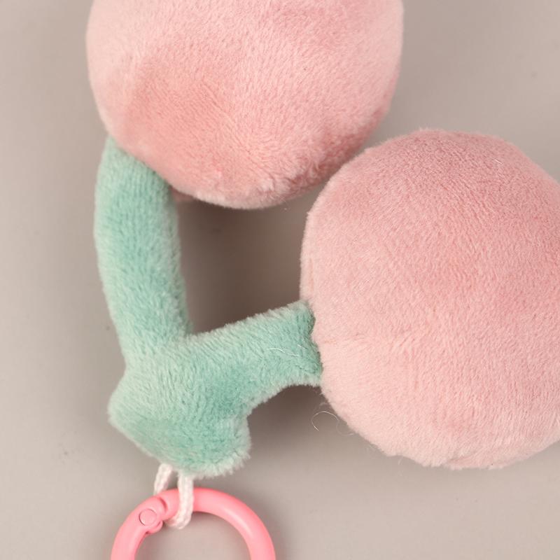 1Pc Cute Plush Cherry Keychains Funny Expression Car Keys Keychains Korean Style
