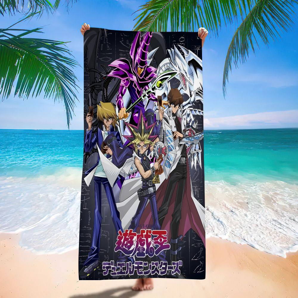 Y-Yu-Gi-Oh Anime Bath Towel Microfiber Soft Water Absorbing Breathable For Girl Kids Decorative Cartoon Beach Towel
