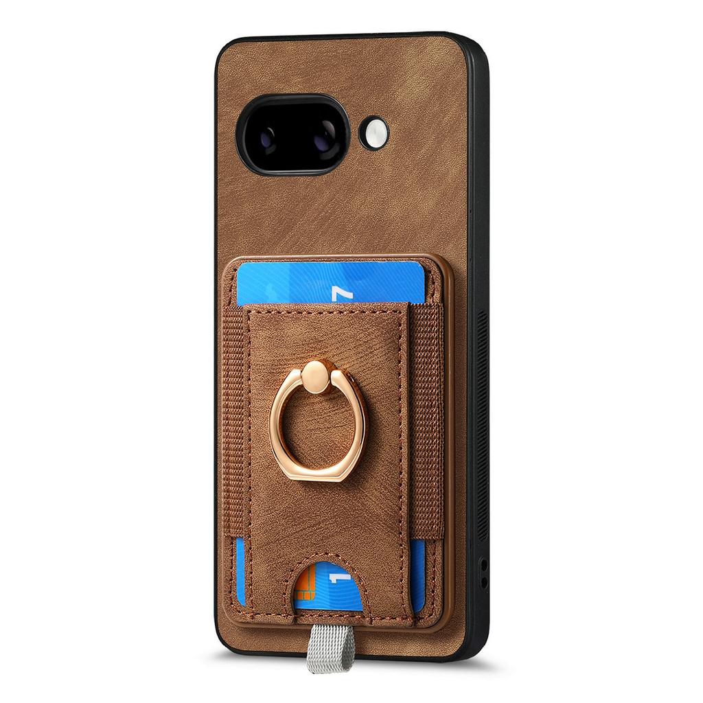 For Google Pixel 9a Magnetic Case PU Leather Back Cover with Detachable Card Holder