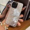 Чехол для iphone 12 15 14 13 17 Pro Air 18 Pro Max XS Max 16 Plus XR 11 Серебряный Крылья Бабочки Блеск Трескающаяся Фольга Акрил ТПУ Чехол для Телефона