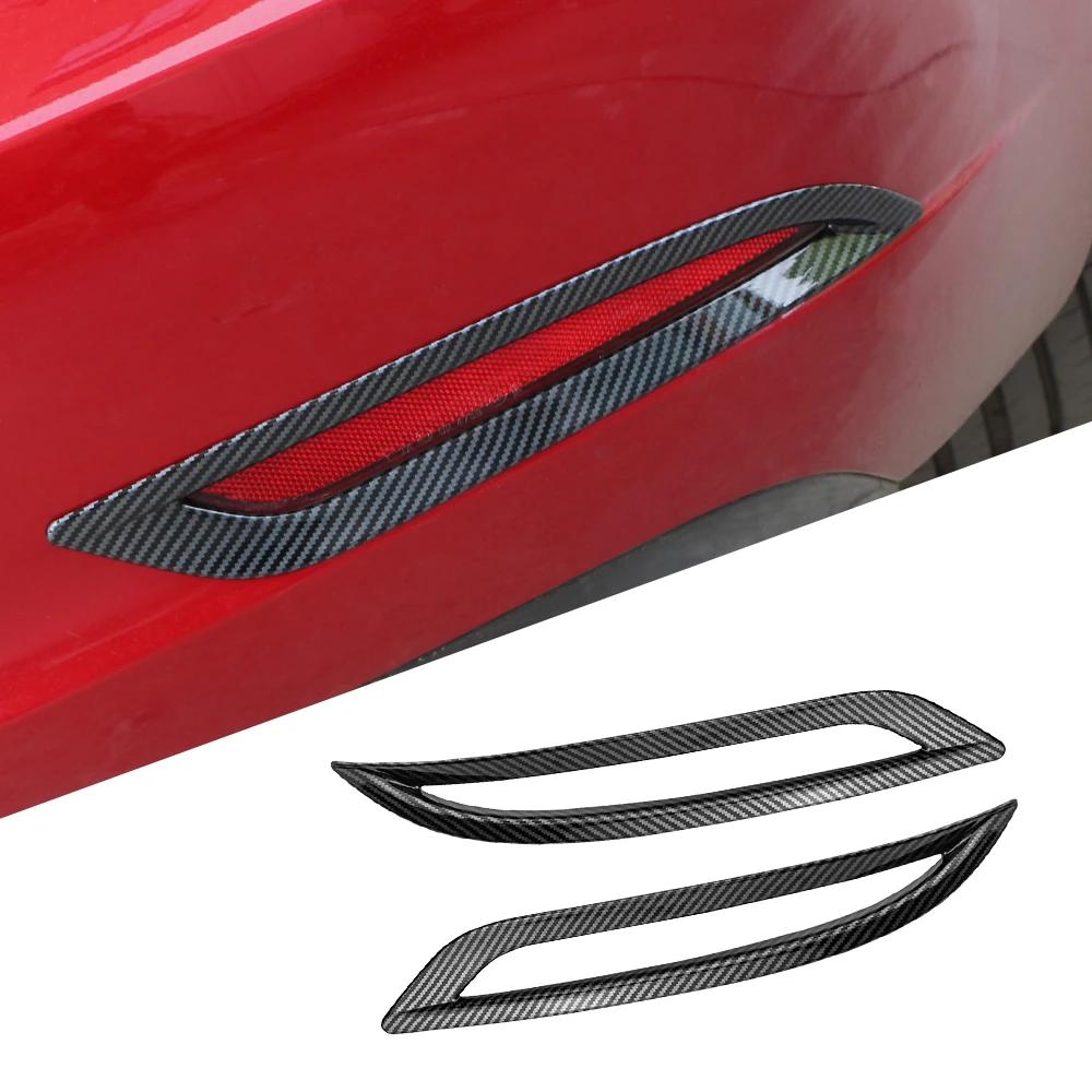 Rear Bumper Fog Lamp Light Molding Cover Trim for Tesla Model 3 2017 2018 2019 2020 2025 2025 ABS Carbon Fiber Car Accessories