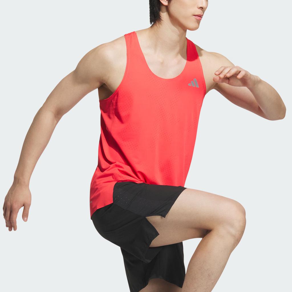 Adidas Climacool Ess Tank Top Quick Dry Cool Running Slim Fit Sports Vest Unisex Tops Bright-Red Dark-Silver-Gray JZ2151