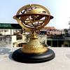 Armillary Sphere Brass Astrolabe On Wood Base ~Maritime Nautical Collectible ~ Table Décor Celestial Globe Retro Gift