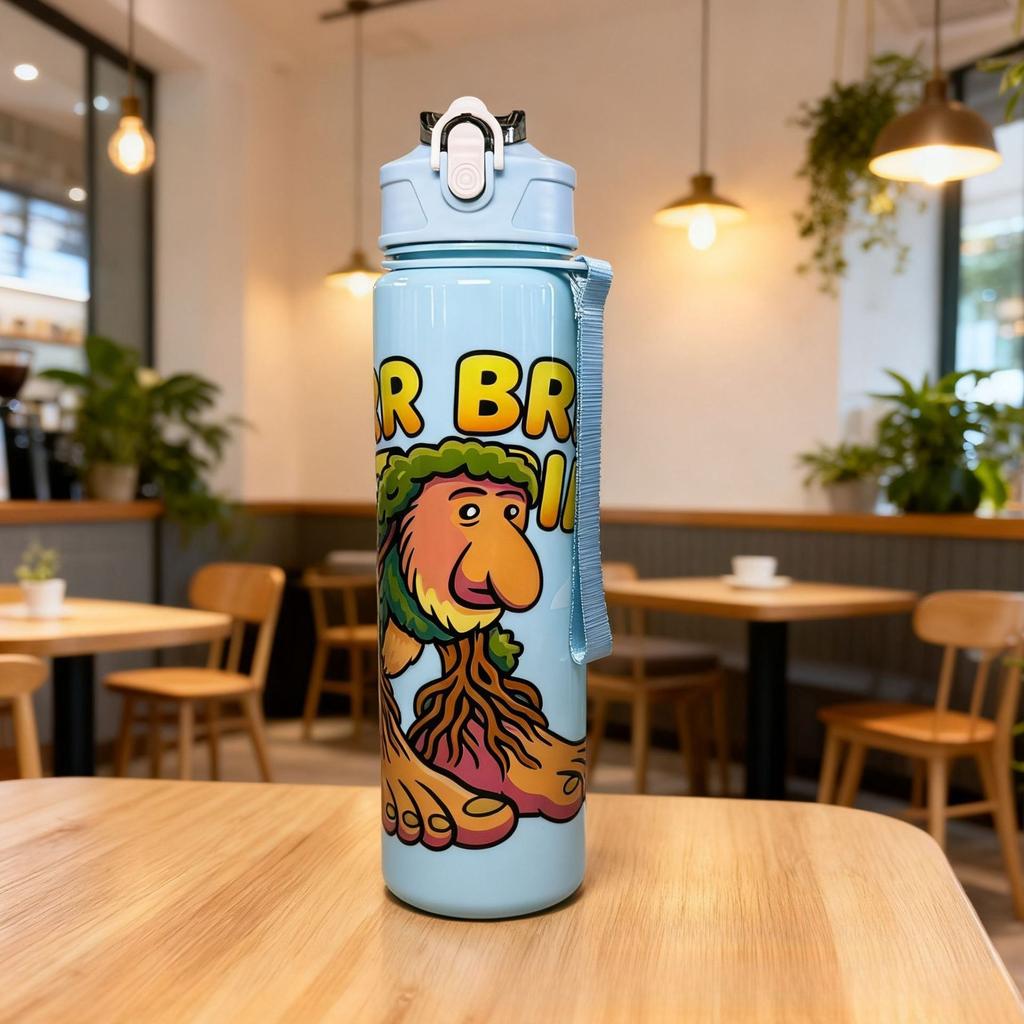 Italian Brainrot Water Bottle Tung Tung Tung Sahur Water Cup With Straw Football Sports Water Kettle Easter Valentine'S Day Gift