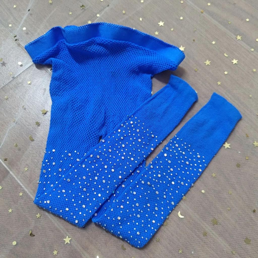 Детские модные сетчатые колготки с украшениями из стразов разных цветов