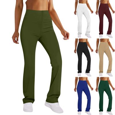Женские модные однотонные облегающие брюки с высокой талией для йоги и микроповседневного ношения