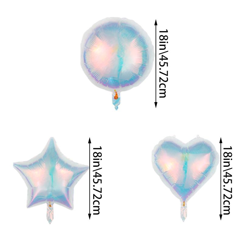 3 шт. прозрачных цветных круглых фольгированных шаров в форме звезд и сердец, радужные цветные шары для детей, дня рождения, вечеринки, дискотеки, свадьбы, украшения