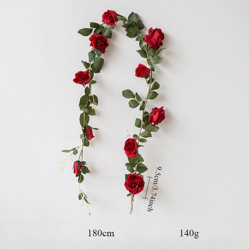 Искусственная розовая цветочная лоза 180 см, искусственная розовая гирлянда, шелковые цветы, свадебный декор, фон для вечеринки, арка, цветочная гирлянда для домашнего подвесного декора, 1 шт.