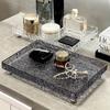 1pc S/L Large Capacity Desktop Storage tray,Transparent Glacier Texture Acrylic Tray Snack Sundries Organizer,suitable for Dressing Table,bathrooms.