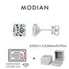 MODIAN D 1CT Moissanite Stud Earrings 925 Silver Brilliant Round Cut Lab Created Diamond Jewelry For Women