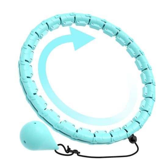 Weighted Fitness Hoop with 24 Detachable Knots Adults Weight Loss Fat Burning Waist Toning Fitness Circle Women Men Strengthening Waist Exercise Ring