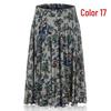 Women's Summer Floral Ice Silk Pleated Skirt - Mid-Length with Elastic Waist