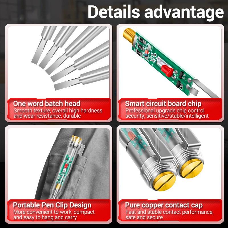 Индукционный тестовый карандаш AC110V 220V Вольтметр Зонд напряжения Вольтметр Электрический индикатор Детектор мощности Розетка для тестера