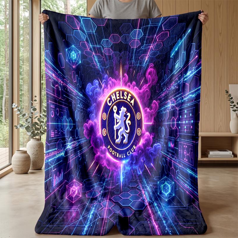 Chelsea FC Theme blanket Soft Flannel Blanket Plush Throw Blanket Cozy Sofa Bed Blanket for Home Decor