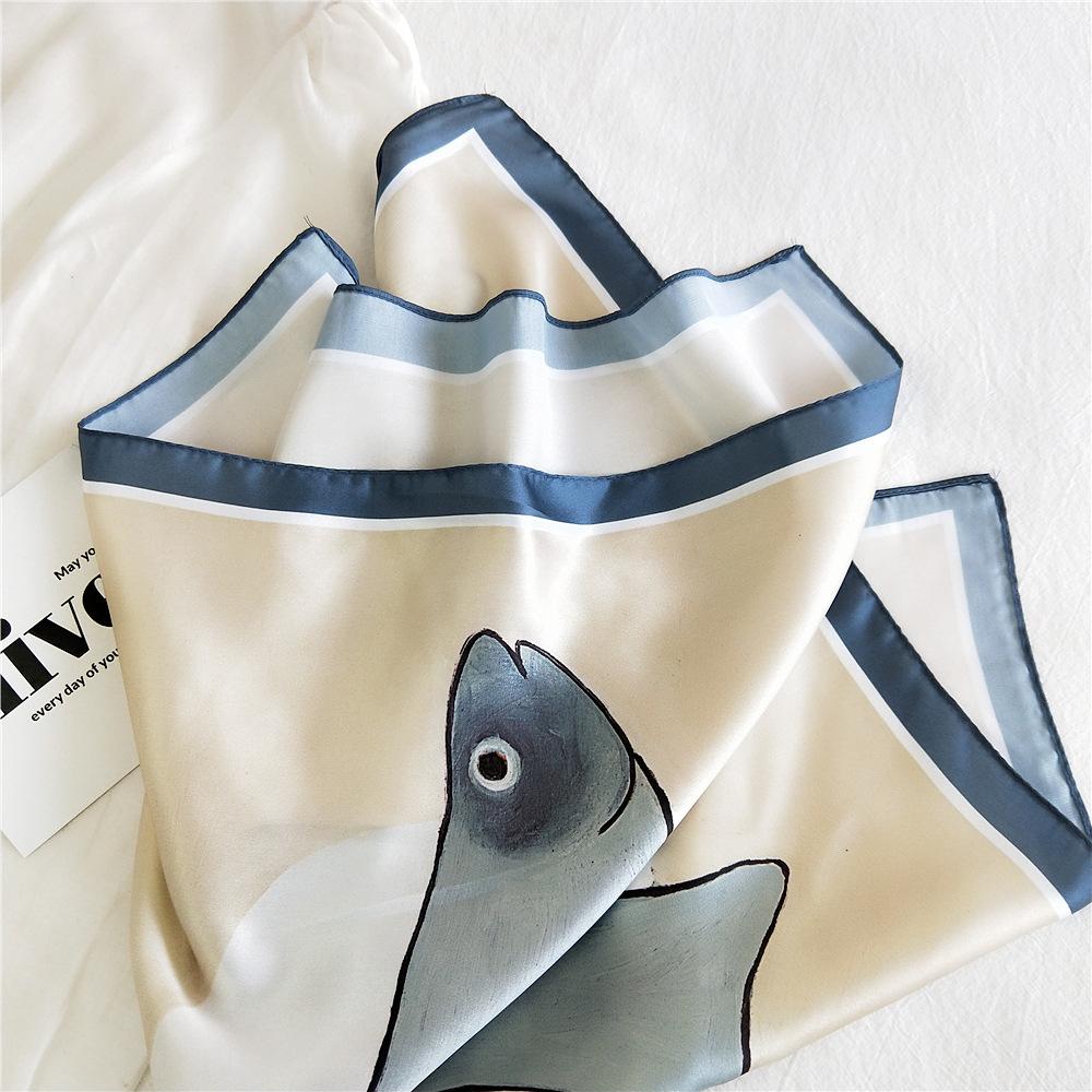 53CM Silk Scarf Small Square Scarf Versatile For Women Spring And Autumn Thin Design Fashionable And Stylish Decorative Scarf Professional Flight