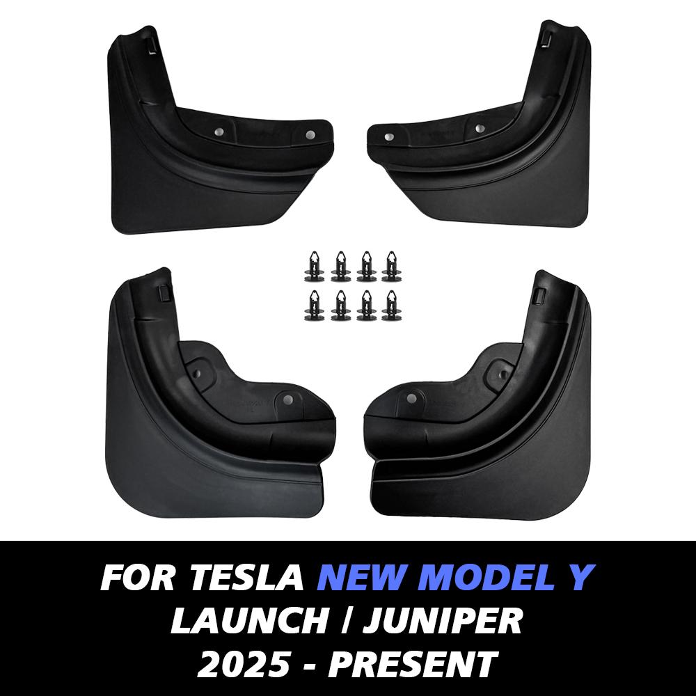 Брызговики для Tesla New Model Y Juniper 2025 2026 Без сверления/ленты Брызговики Крылья Брызговики Брызговики Дорожные аксессуары