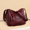 Women's Soft Leather Shoulder Bag for Casual Shopping - New Fashion for Middle-Aged and Elderly