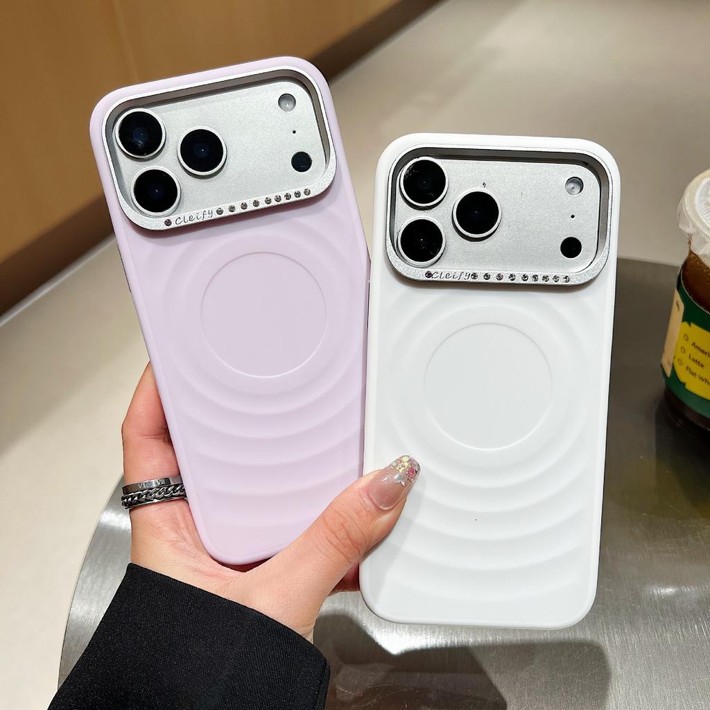 Модный применимый чехол для мобильного телефона Apple 16Promax с рамкой из страз с эффектом волны, ощущение кожи, защитный чехол iPhone17 против падения