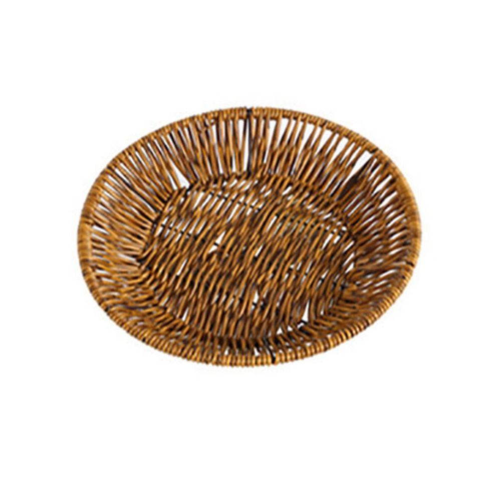 1 шт., корзина для завтрака, хлеба, еды, плетеная вручную, из ротанга, пластиковая корзина из ротанговых нитей