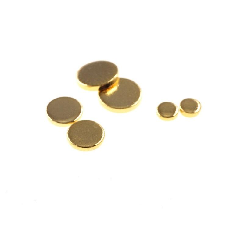 20pcs Circular Conductive Contact Pad Brass Gold plated Disc Connectors Battery Protection Wireless Charger Low impedance