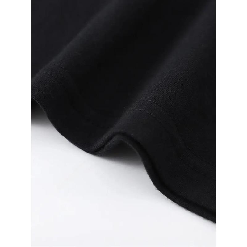 Европейские размеры Российская пивная цитата Графическая футболка Мужская Черная с коротким рукавом Повседневная Ежедневная Уличная одежда Топ Высококачественная печать, Свободный крой, Круглый вырез