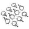 10Pcs M6 Stainless Steel Lifting Ring Eye Bolt Heavy Duty Marine Grade Ring Screw Bolts