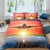 Airplane Duvet Cover Set Sky Cloud Polyester Comforter Cover For Kids Teens Adults Bedding Set King Queen Size With Pillowcase
