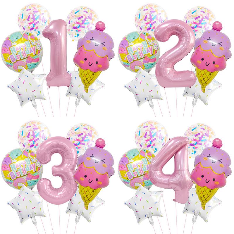 Серия "Конфеты" Мороженое Детская вечеринка по случаю дня рождения Фотокомпозиция Цифровой набор шаров из алюминиевой пленки