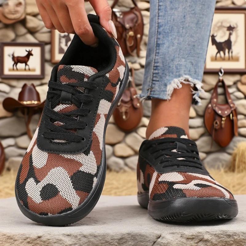 Camouflage Hiking Shoes For Women Wide Last Breathable Work Shoe Foldable Portable Shape Natural Original Texture Sneakers Women