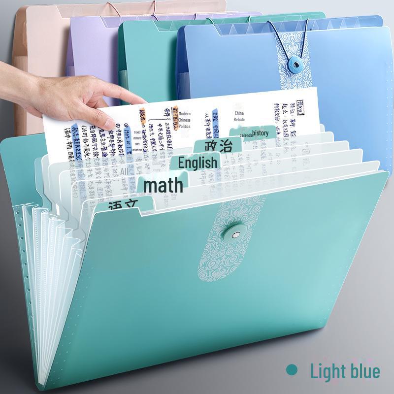 Симпатичная прозрачная папка-гармошка с 12 отделениями для документов формата А4 и студенческих работ