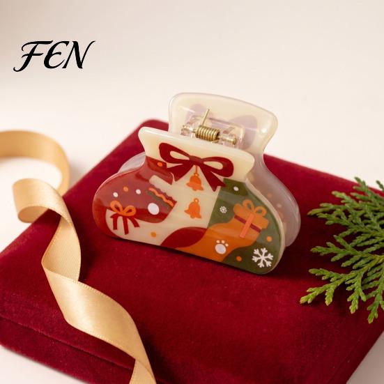 Festive Hair Styling Tools for Party Christmas Cartoon Claw Clip, Cute Holiday Clip Women, Non-slip Decorative Pins Photos Strong Hold Acrylic