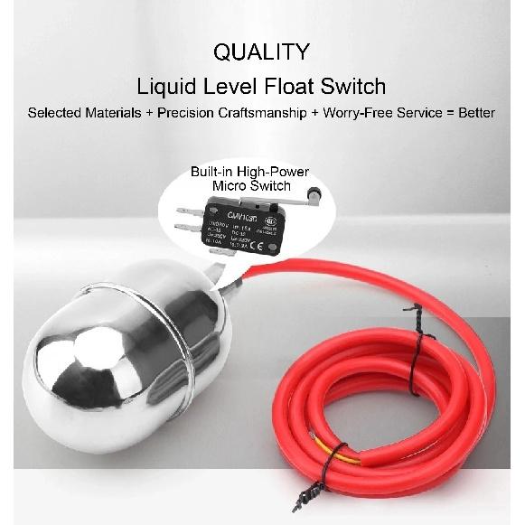 Stainless Steel Cable Float Ball Liquid Level Float Switch Durable Tank Level Sensor for Water