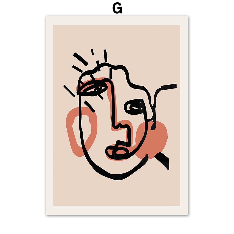 Abstract Matisse Line Face Red Lips Nude Wall Art Canvas Painting Nordic Posters And Prints Wall Pictures For Living Room Decor