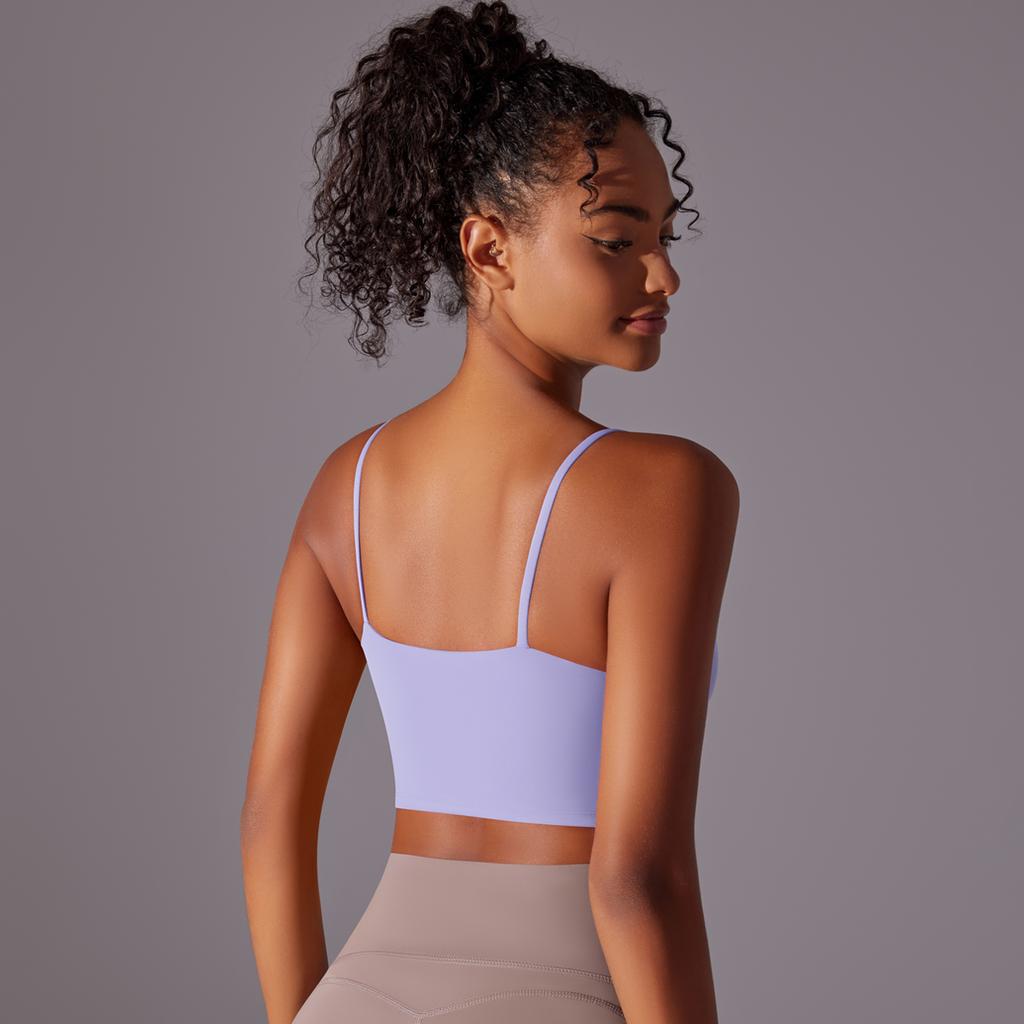 Auroth Sleeveless Sports Vest Women Shockproof Yoga Bra Push Up Gym Workout Crop Top Solid Color Fitness Top