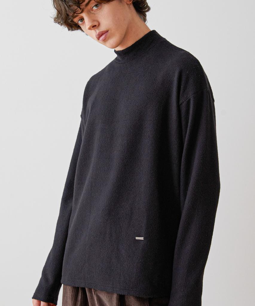 TRIP LE SENS Brushed Half Turtleneck T-Shirt_Brown