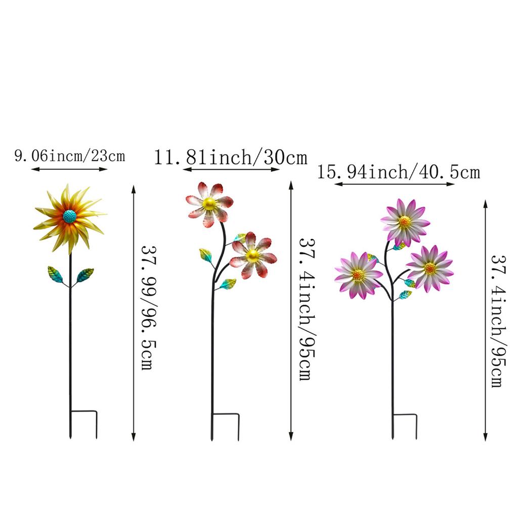New Garden Stakes Windmill Decorative Garden Stakes Colorful Metal Flower Decorations Indoor And Outdoor Yard Decoration
