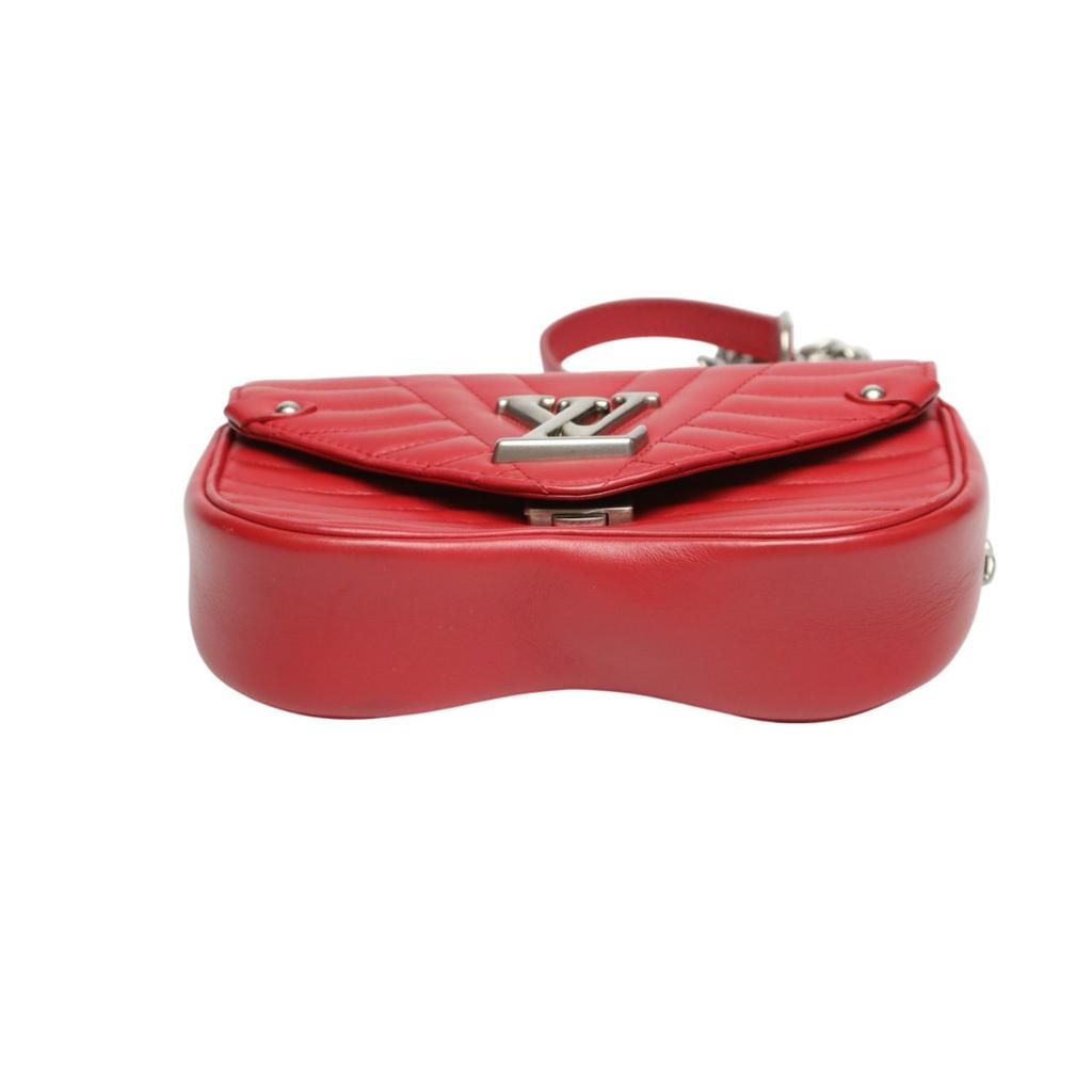 LOUIS VUITTON Chain tote New Wave Shoulder Bag leather Red Women M51930 Used