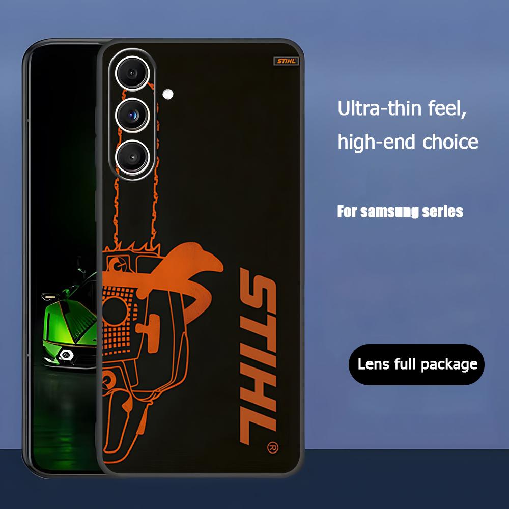Логотип бренда инструмента S-STIHL Чехол для телефона Samsung Galaxy S25 S24 S23 S22 S21 S20 Plus Ultra Note20 Мягкий Черный