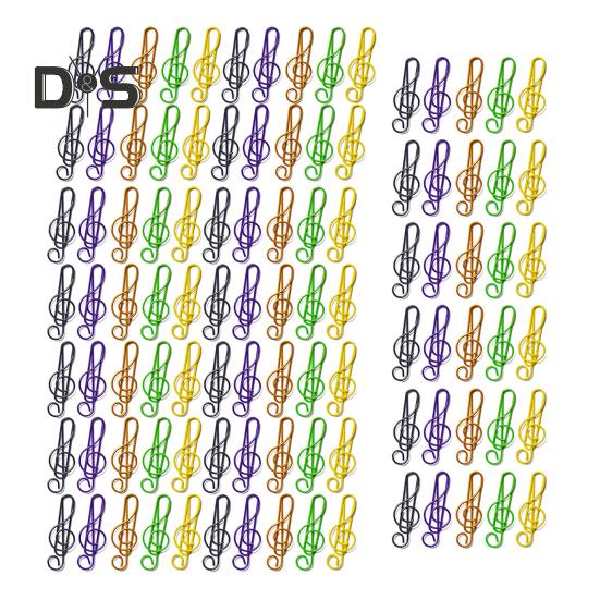 100Pcs Music Note Paper Clips Treble Clef Design Strong Clamping Force Music Page Holders Office School Supplies