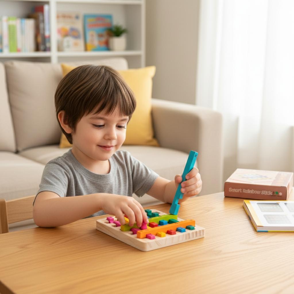 Wooden-Rainbow Stick Puzzle Toy For Kids Logic Thinking Training Board Game