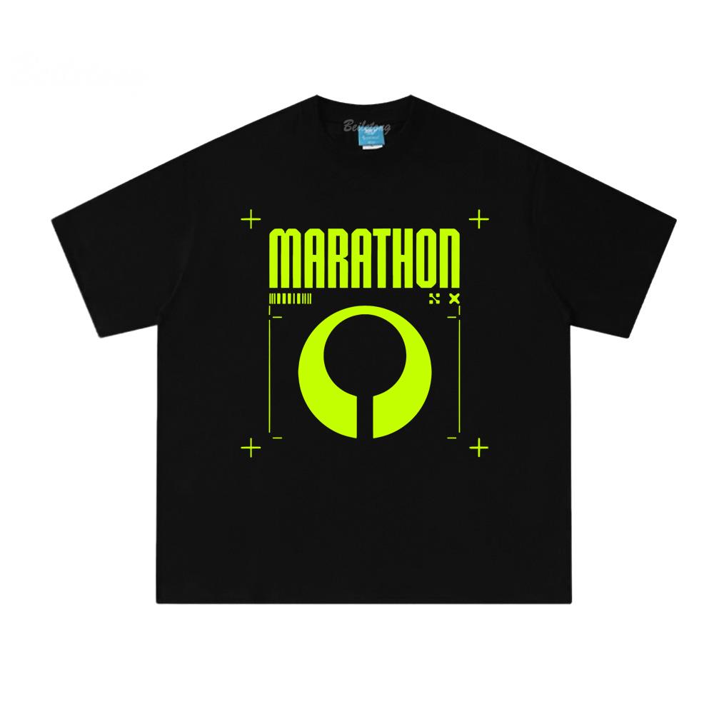 Футболка Мужская Женская Marathon Shooting Game 100% Хлопок Лето 2026 Игровая На заказ Печать Детская Унисекс Оверсайз