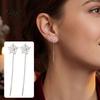 Versatile Alloy Ear Ornaments 1 Pair Snowflake Earrings for Women, Sparkling Dangle Earrings, Winter Long Studs Chain Line Drop Minimalist Christmas