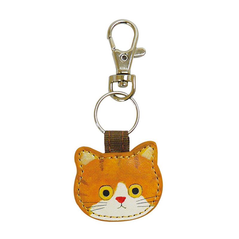 1PC Japanese Cute Cartoon Pendant Kitty Series Keychain Leather Keyring Metal Decorative Bag