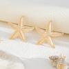 Серьги-гвоздики в виде преувеличенной звезды для вечеринки «Морской бриз» Персонализированные металлические серьги в виде морской звезды для отпуска Лето Пляж Модная роскошь