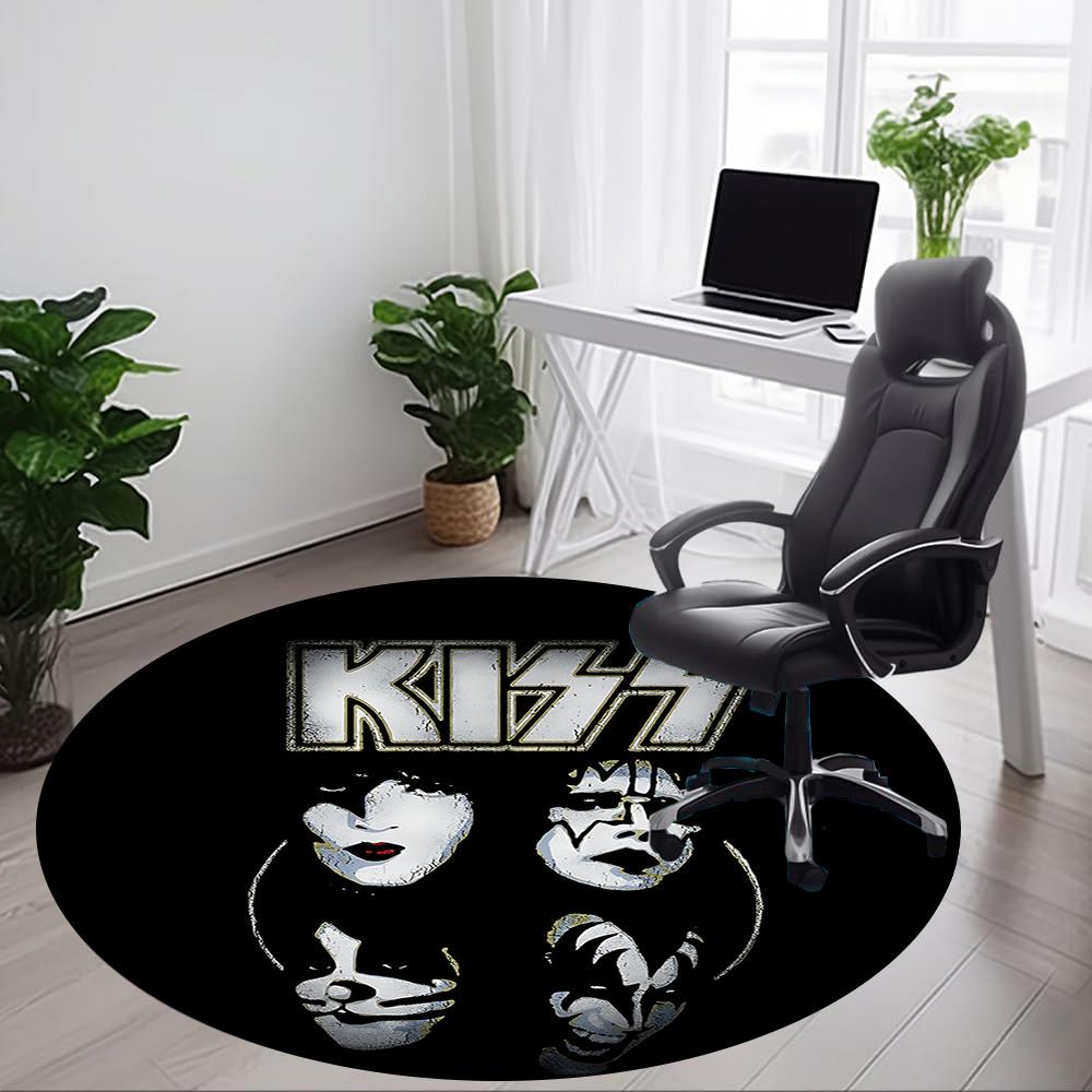 Круглый ковер для офиса группы KISS, под офисные стулья, спальни, гостиной, домашний декор a0908159
