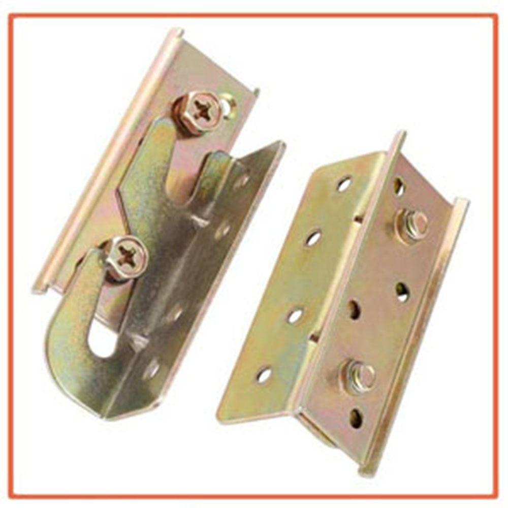 4 Sets Footboards Hold Bed Rail Brackets Heavy Duty Non-Mortise Bed Frame Connectors for Furniture