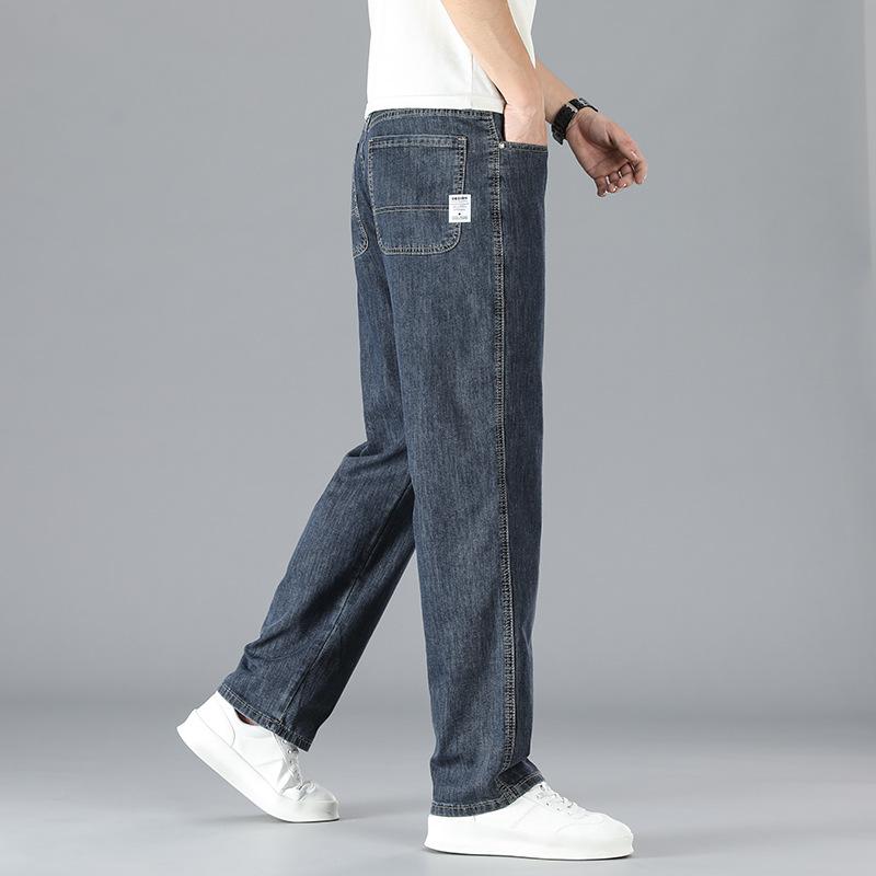 Новые весенне-летние эластичные повседневные трендовые универсальные прямые свободные джинсы для мужчин