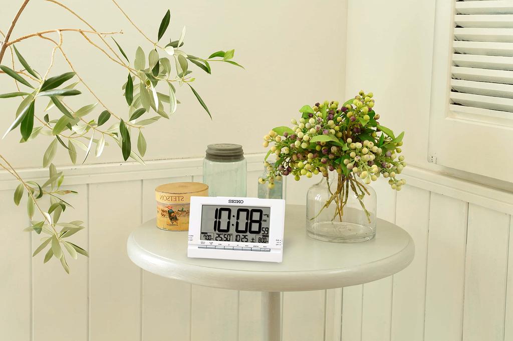 Seiko Часы Будильник Настольные Часы Цифровые Радиоволны Белые 112 x 173 x 54 мм SQ323W